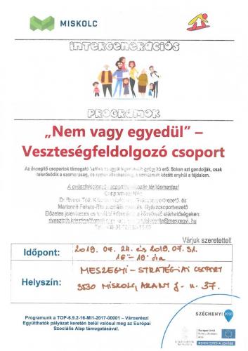 Nem vagy egyedül - Veszteség-feldolgozó csoport 4-es célterület A