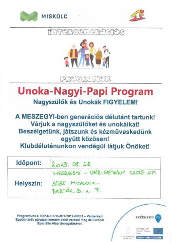 Unoka-Nagyi-Papi program 5-ös célterület