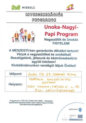 Unoka Nagyi Papi Program -  Kreatív kézműves délután 1-es célterület