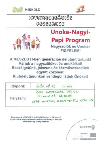 Unoka Nagyi Papi Program - Kézműves foglalkozás 2-es célterület