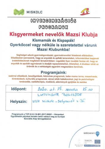 Kisgyermeket nevelők Mazsi Klubja - Kreatív délután 4-es célterület